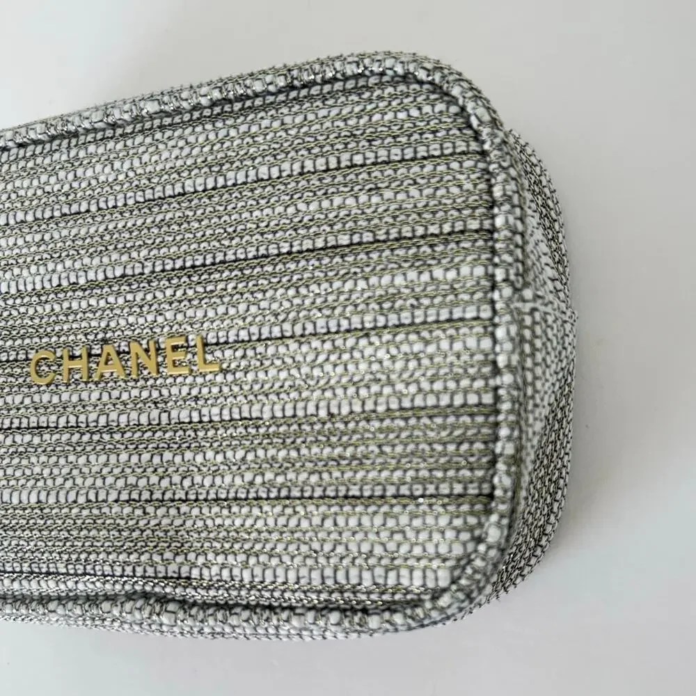 CHANEL textured silver